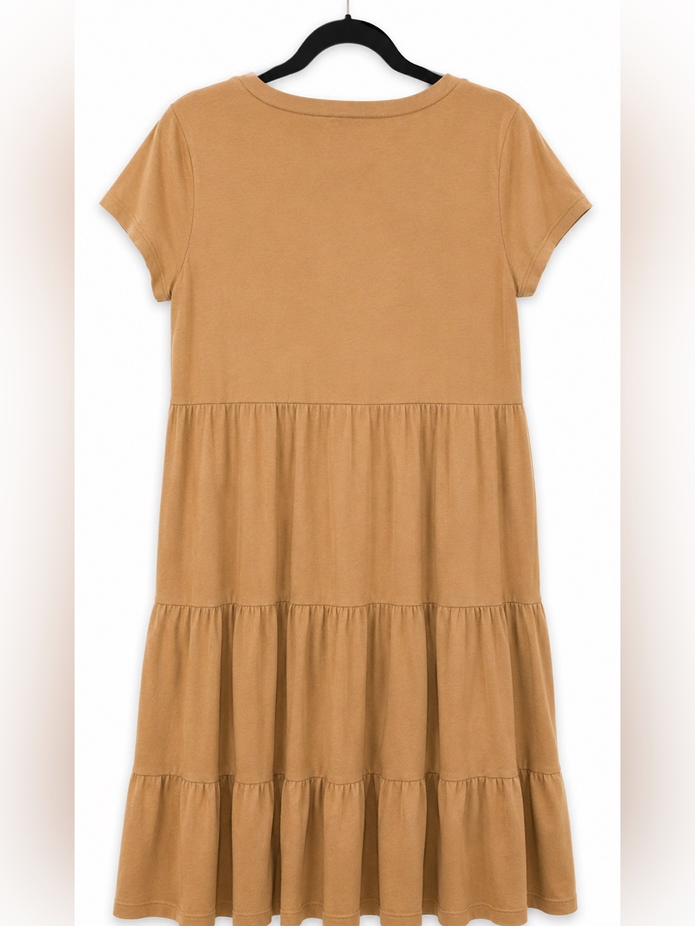 Tiered Short-Sleeve Dress - Tan - Picture 2 of 2